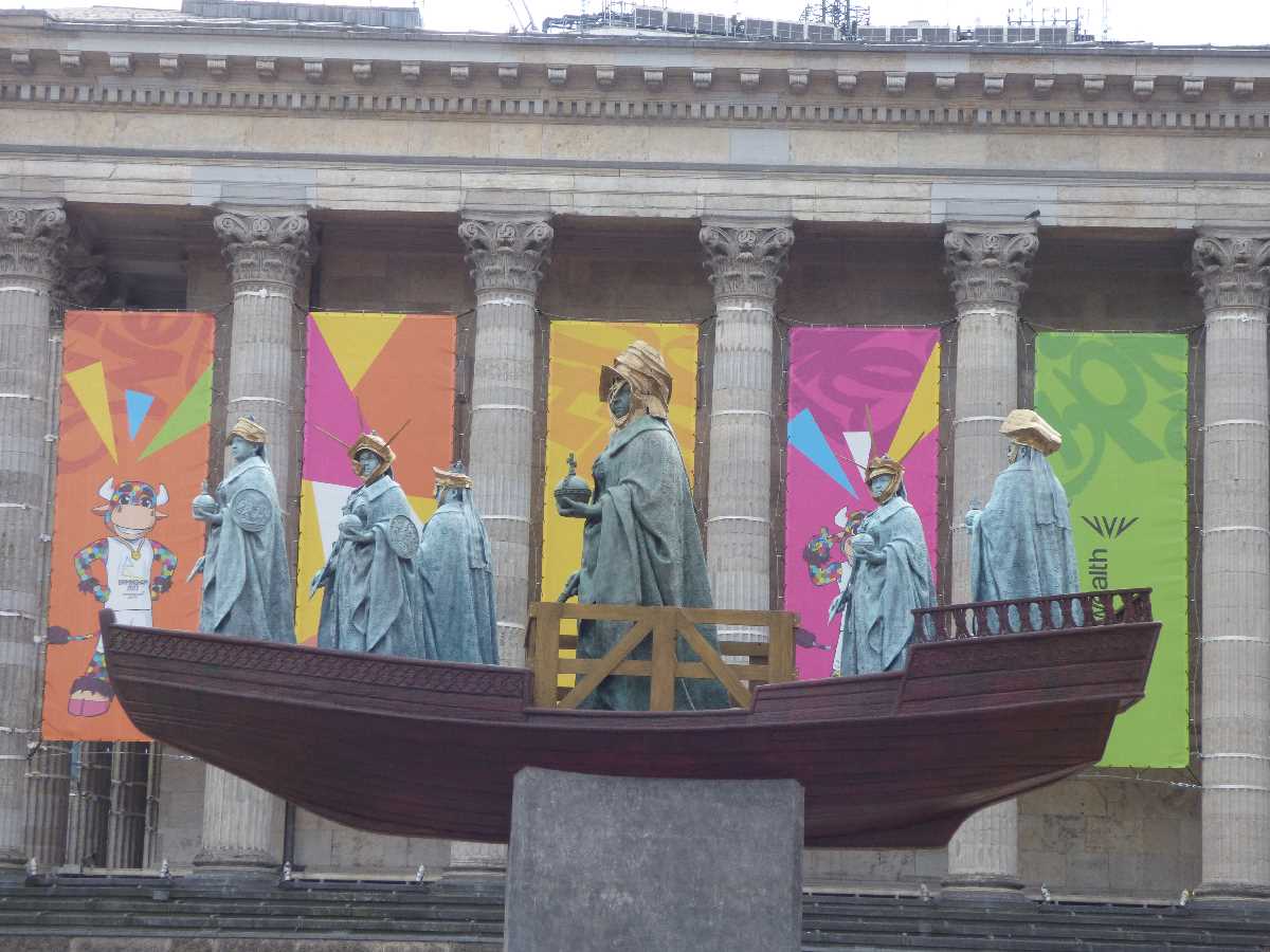 "Foreign Exchange" by Hew Locke: reimagined statue of Queen Victoria in Victoria Square