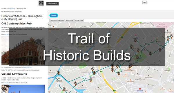 Birmingham Gems Historic Builds trail Map
